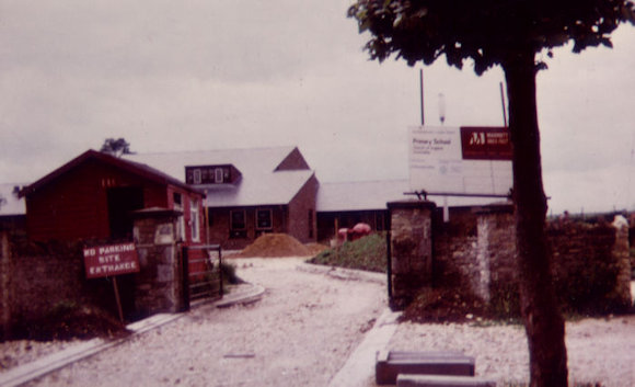 School uner construction during winter 