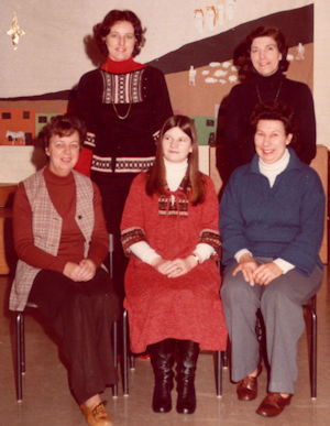 Staff in December 1978 Mrs Porter, Mrs Higham, Mrs Weston, Mrs Brown, Mrs Ackland